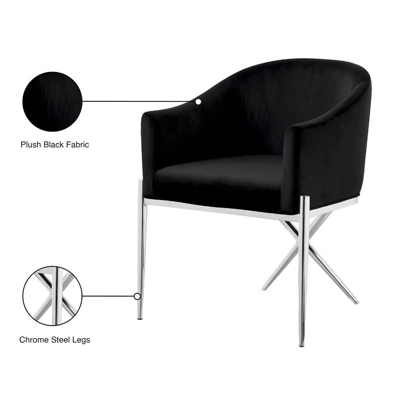 Home Square 5-Piece Set with Dining Table and 4 Xavier Dining Chairs in Black