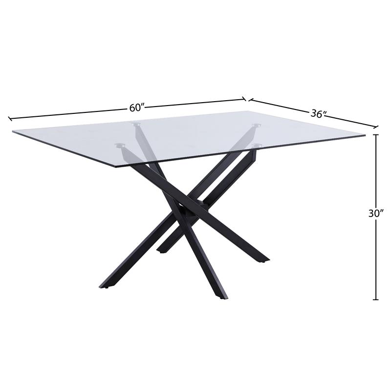 Home Square 5-Piece Set with Dining Table and 4 Xavier Dining Chairs in Black