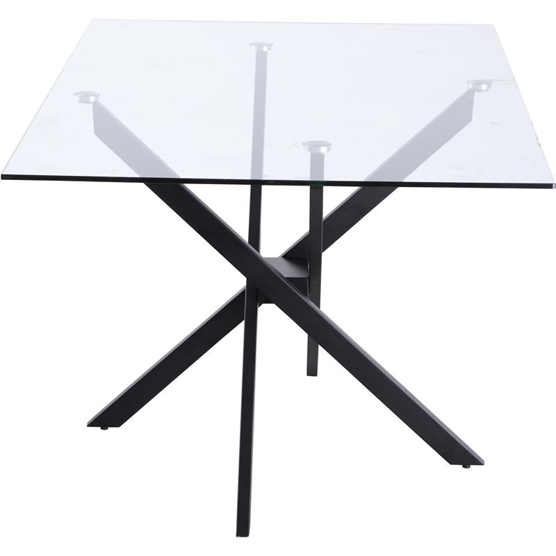 Home Square 5-Piece Set with Dining Table and 4 Xavier Dining Chairs in Black