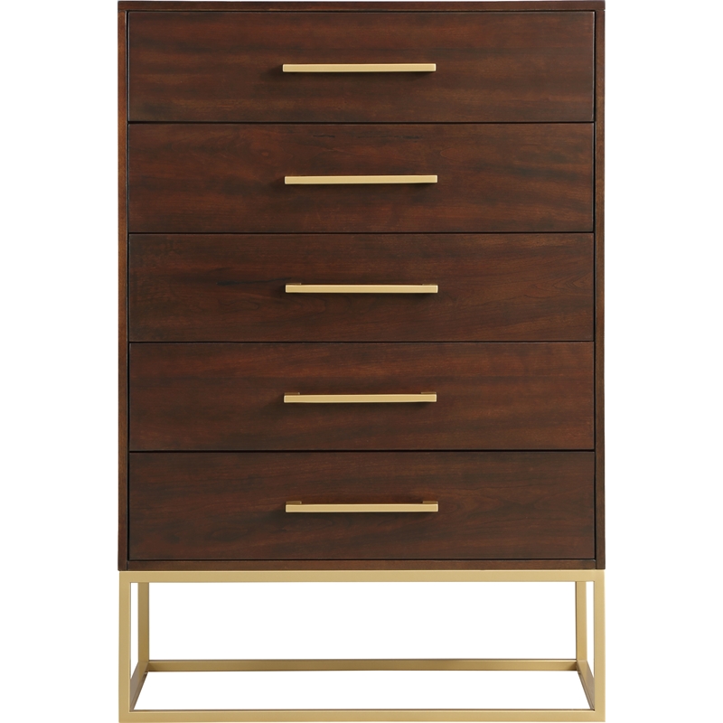 Home Square 2-Piece Set with Maxine Chest and Dresser in Dark Cherry Finish