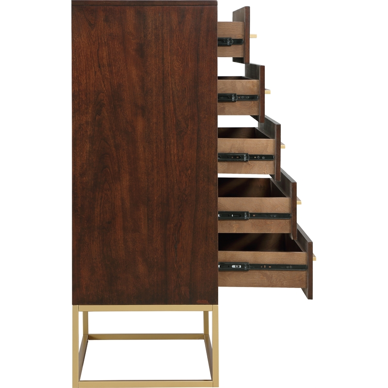 Home Square 2-Piece Set with Maxine Chest and Dresser in Dark Cherry Finish