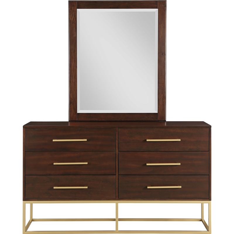Home Square 2-Piece Set with Maxine Chest and Dresser in Dark Cherry Finish