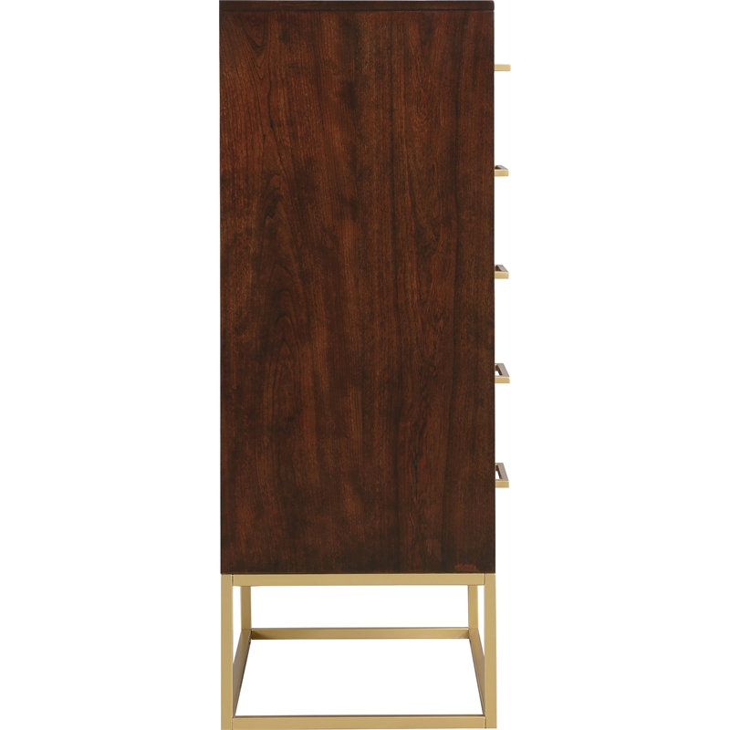 Home Square 2-Piece Set with Maxine Chest and Dresser in Dark Cherry Finish