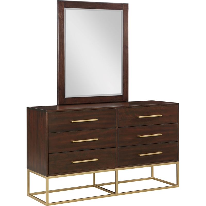 Home Square 2-Piece Set with Maxine Chest and Dresser in Dark Cherry Finish