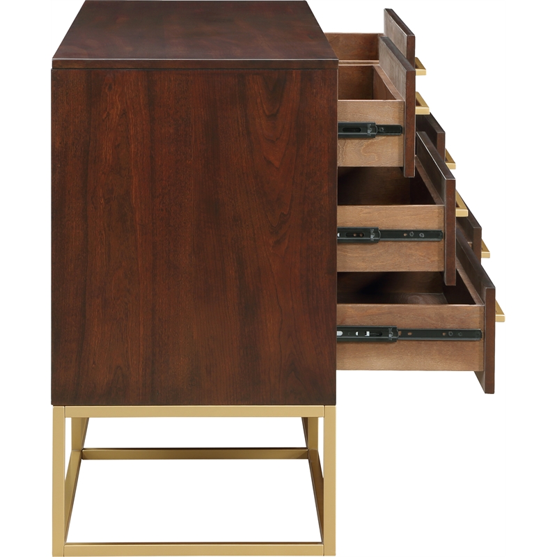 Home Square 2-Piece Set with Maxine Chest and Dresser in Dark Cherry Finish