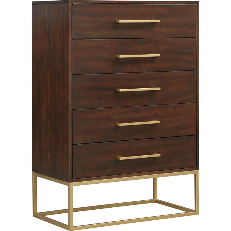 Home Square 2-Piece Set with Maxine Chest and Dresser in Dark Cherry Finish