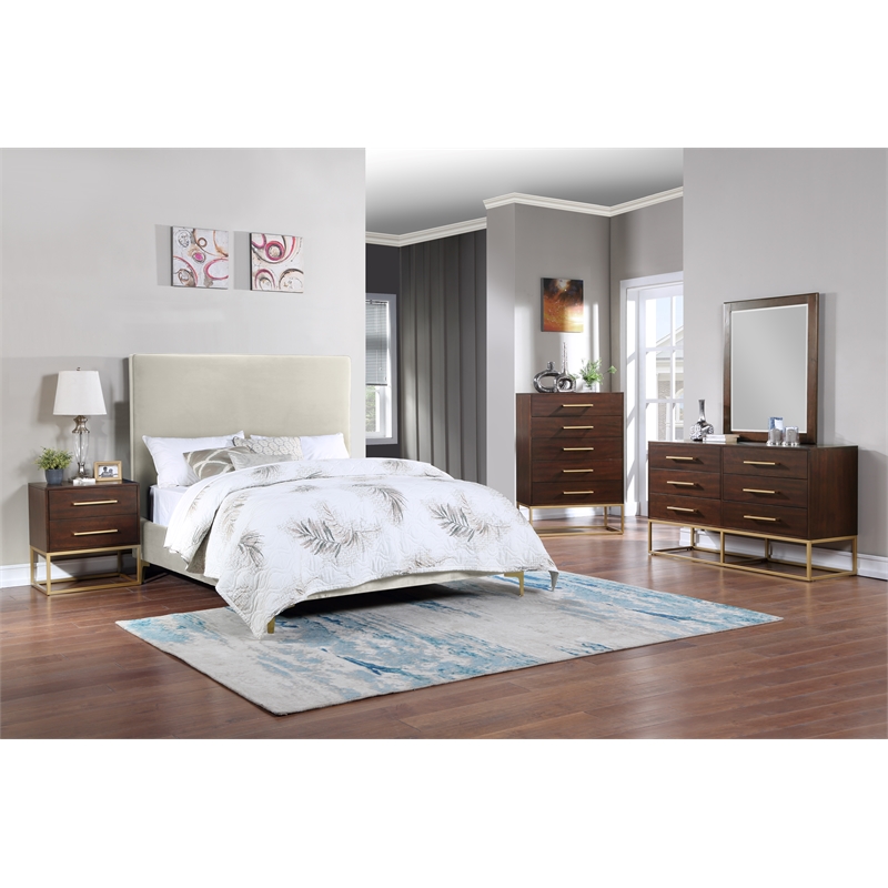 Home Square 2-Piece Set with Maxine Chest and Dresser in Dark Cherry Finish