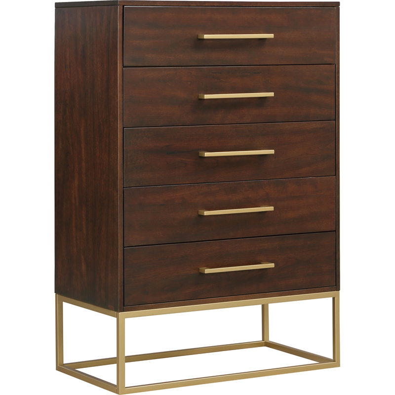 Home Square 2-Piece Set with Maxine Chest and Dresser in Dark Cherry Finish