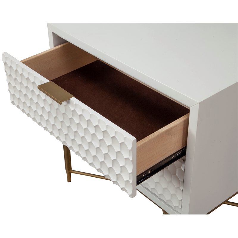 Home Square 2-Piece Set with King Headboard and 2 Drawer Nightstand in White