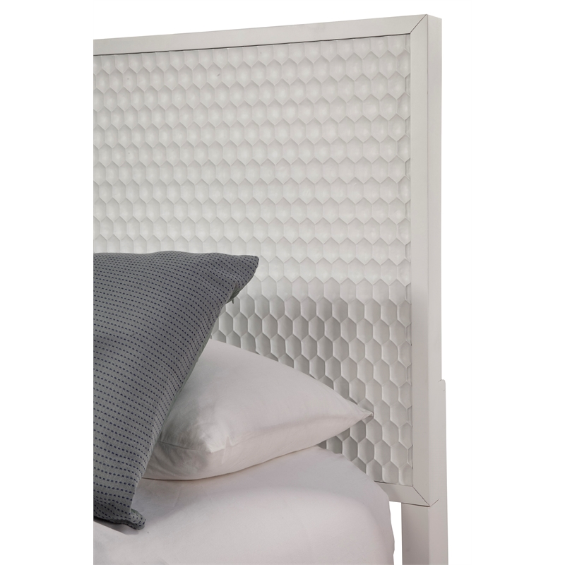 Home Square 2-Piece Set with Full Headboard and 3 Drawer Accent Chest in White