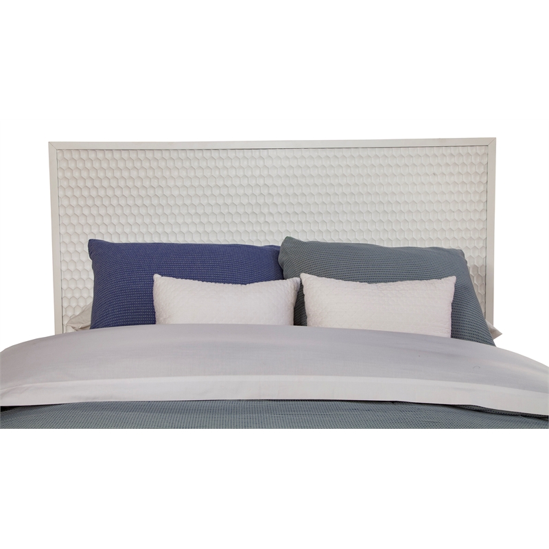 Home Square 2-Piece Set with Full Headboard and Mini Wood Desk in White