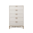 Home Square 2-Piece Set with Full Panel Bed & 5 Drawer Chest in White