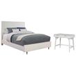 Home Square 2-Piece Set with Full Panel Bed & Mini Wood Desk in White
