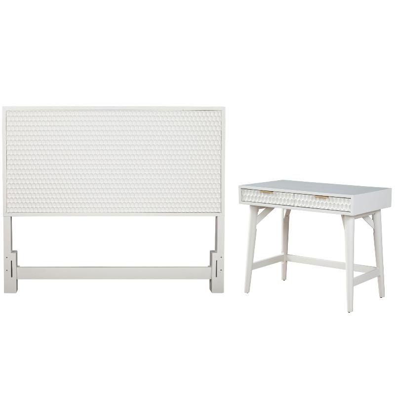 Home Square 2-Piece Set with California King Headboard & Mini Wood Desk