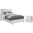 Home Square 2-Piece Set with Queen Panel Bed & 2 Drawer Nightstand in White