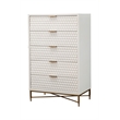 Home Square 2-Piece Set with Queen Panel Bed & 5 Drawer Chest in White