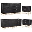 Home Square 4-Piece Set with 7 Drawer Dresser & 2 Nightstands & TV Console