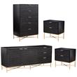Home Square 4-Piece Set with 5 Drawer Chest & 2 Nightstands & TV Console