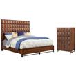 Home Square 2-Piece Set with Trig Standard King Panel Bed and 5 Drawer Chest