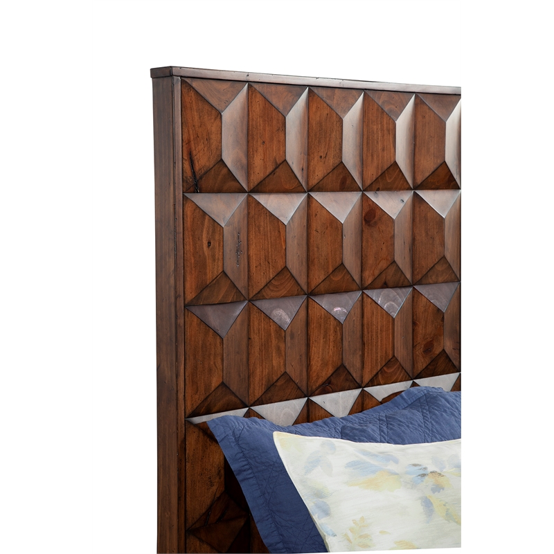 Home Square 2-Piece Set with Trig Queen Panel Bed & 5 Drawer Chest