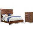 Home Square 2-Piece Set with Trig Queen Panel Bed & 5 Drawer Chest