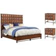 Home Square 3-Piece Set with Trig Queen Panel Bed & 2 Nightstands