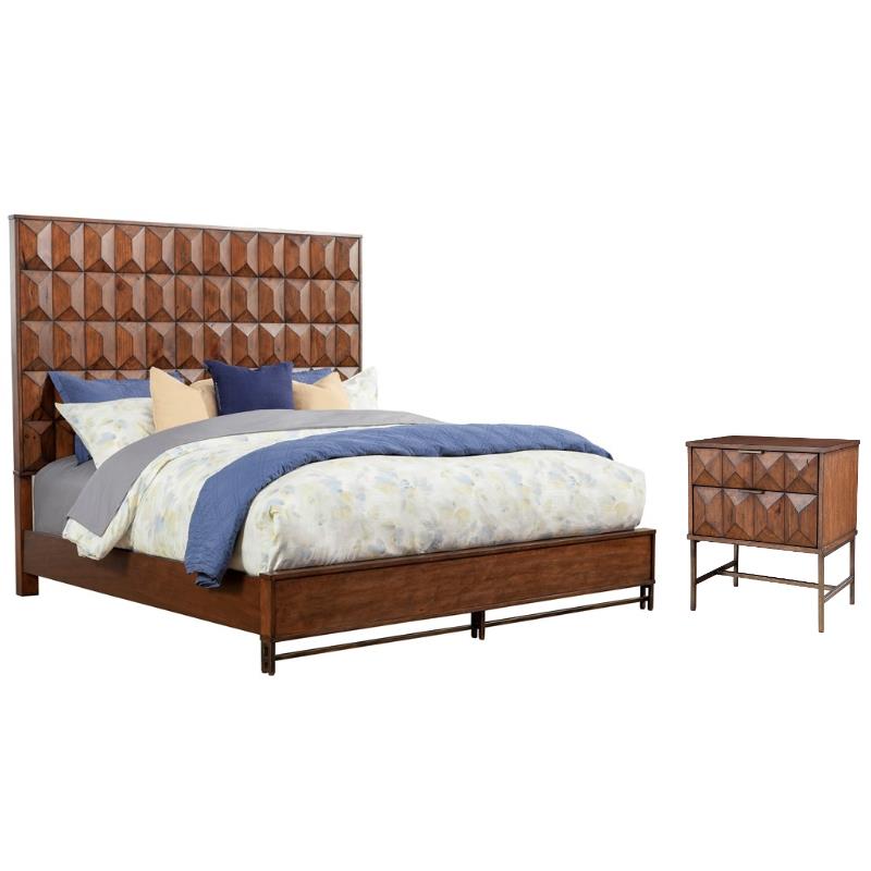 Home Square 2-Piece Set with Trig California King Panel Bed & Nightstand