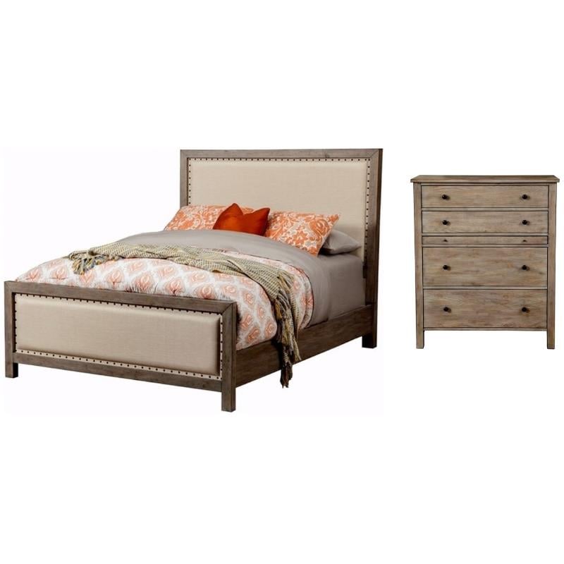 Home Square 2-Piece Set with Classic California King Bed & 4 Drawer Chest