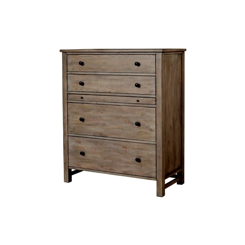Home Square 2-Piece Set with Classic Standard King Headboard & 4 Drawer Chest