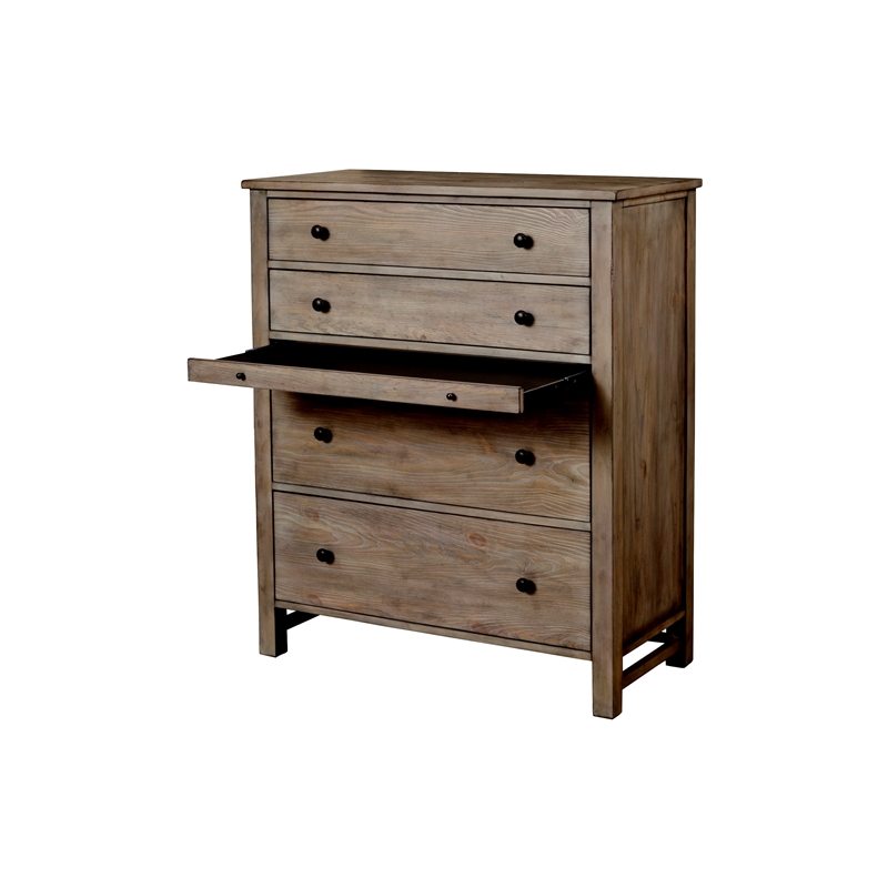 Home Square 2-Piece Set with Classic Queen Headboard & 4 Drawer Chest