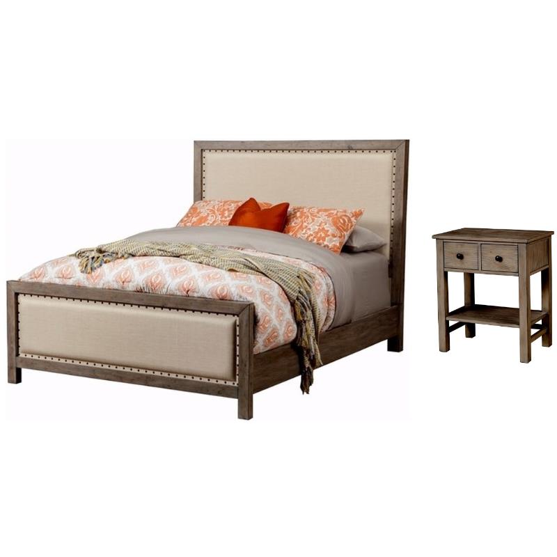 Home Square 2-Piece Set with Classic California King Bed & 2 Drawer Nightstand
