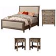 Home Square 4-Piece Set with Queen Bed & 4 Drawer Chest & 2 Nightstands