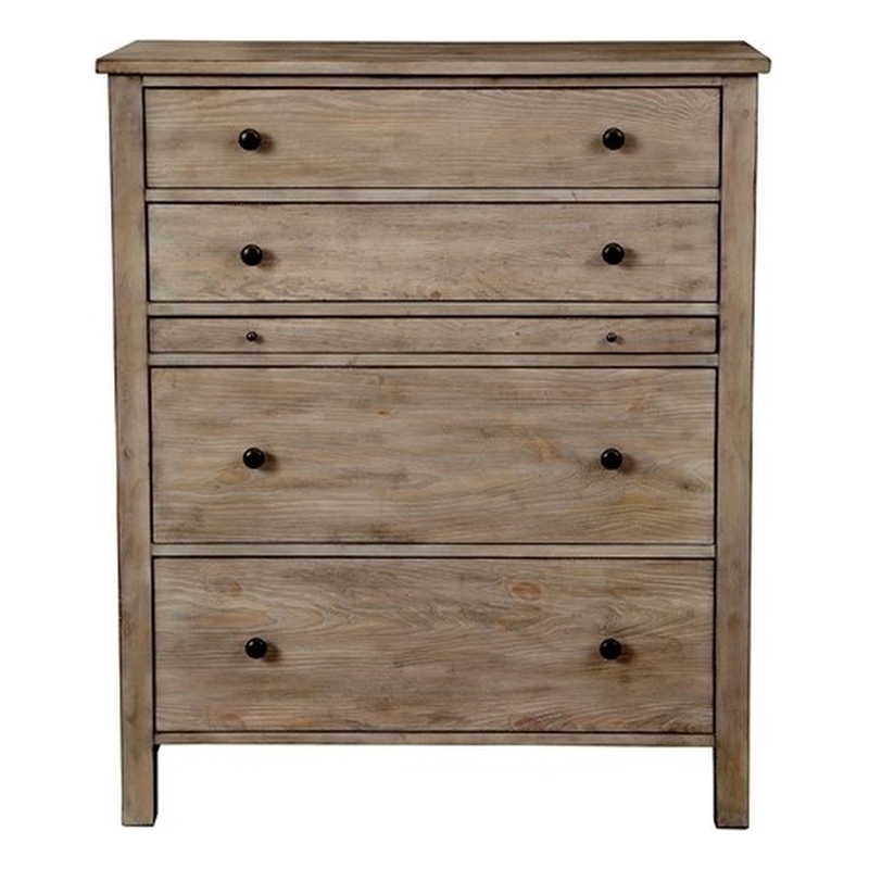 Home Square 4-Piece Set with Standard Headboard & 4 Drawer Chest & 2 Nightstands