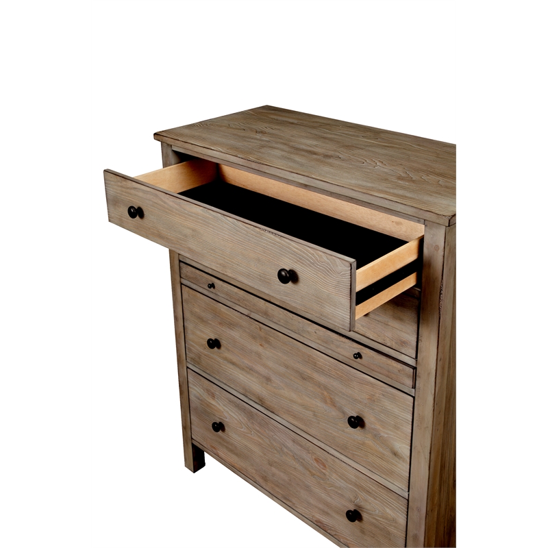 Home Square 4-Piece Set with Standard Headboard & 4 Drawer Chest & 2 Nightstands