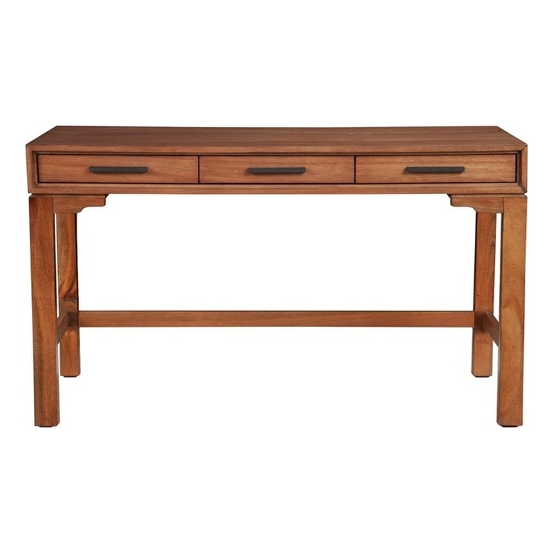 Home Square 2-Piece Set with California King Platform Bed and Large Wood Desk