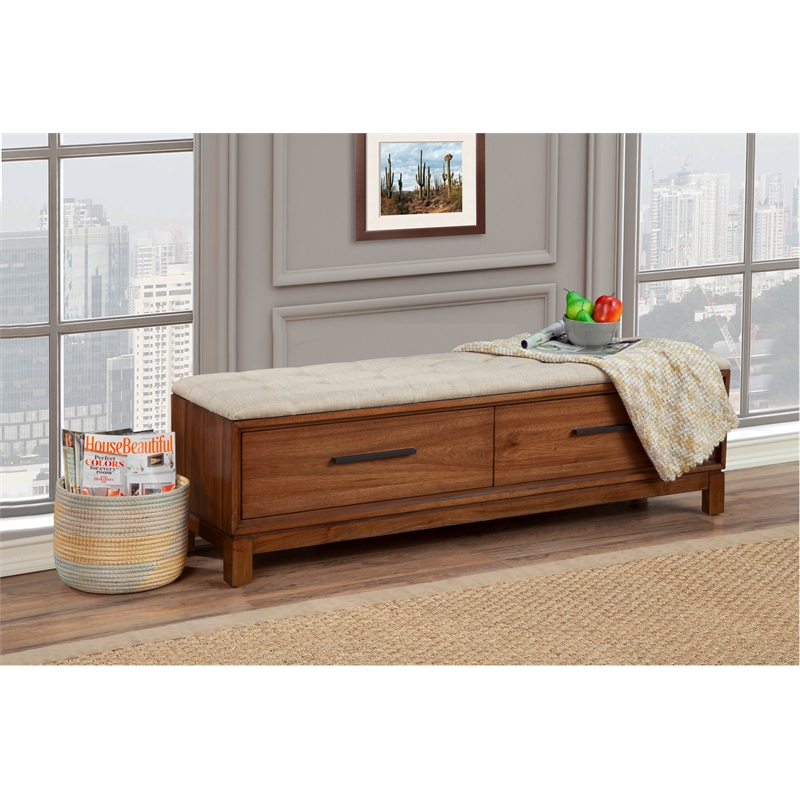 Home Square 2-Piece Set with Standard King Platform Bed and Bench