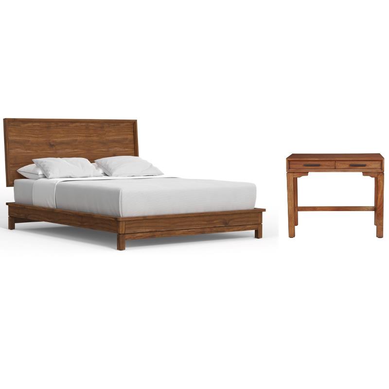 Home Square 2-Piece Set with Standard King Platform Bed and Mini Desk