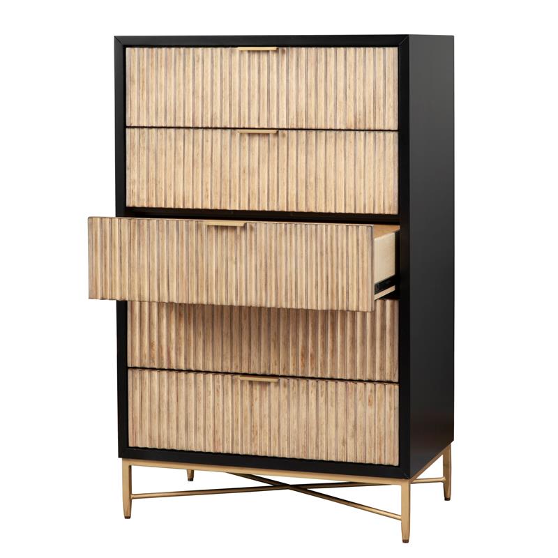 Home Square 3-Piece Set with Larsen 3 Drawer Chest & 5 Drawer Chest & Nightstand