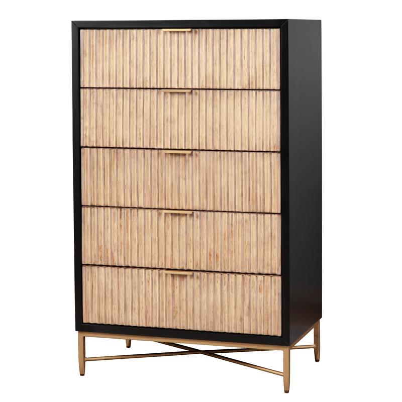Home Square 3-Piece Set with Larsen 3 Drawer Chest & 5 Drawer Chest & Nightstand