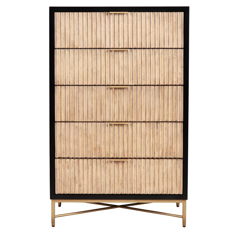 Home Square 3-Piece Set with Larsen 3 Drawer Chest & 5 Drawer Chest & Nightstand