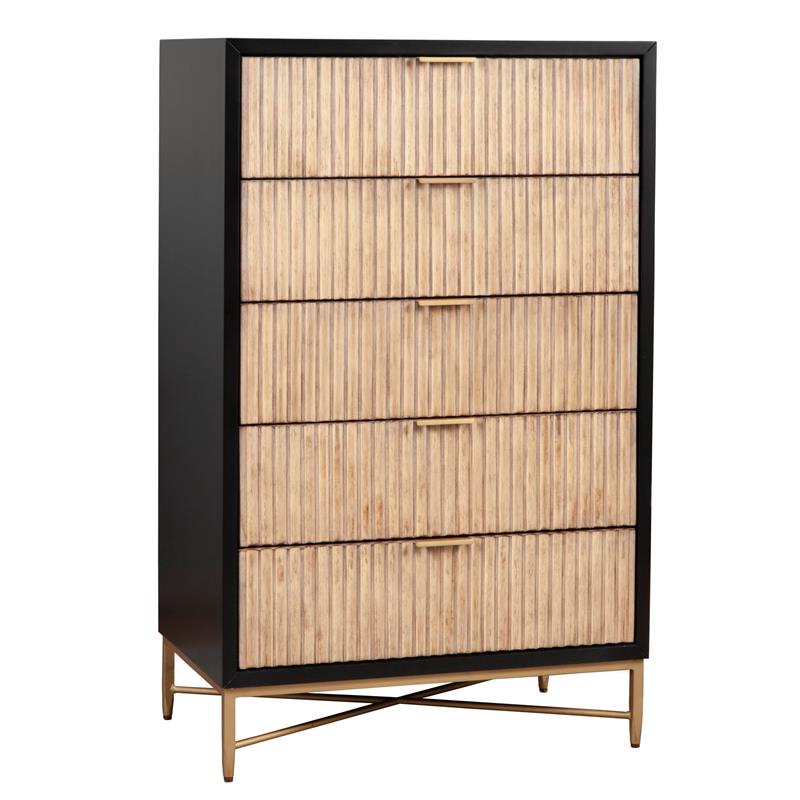 Home Square 3-Piece Set with Larsen 3 Drawer Chest & 5 Drawer Chest & Nightstand