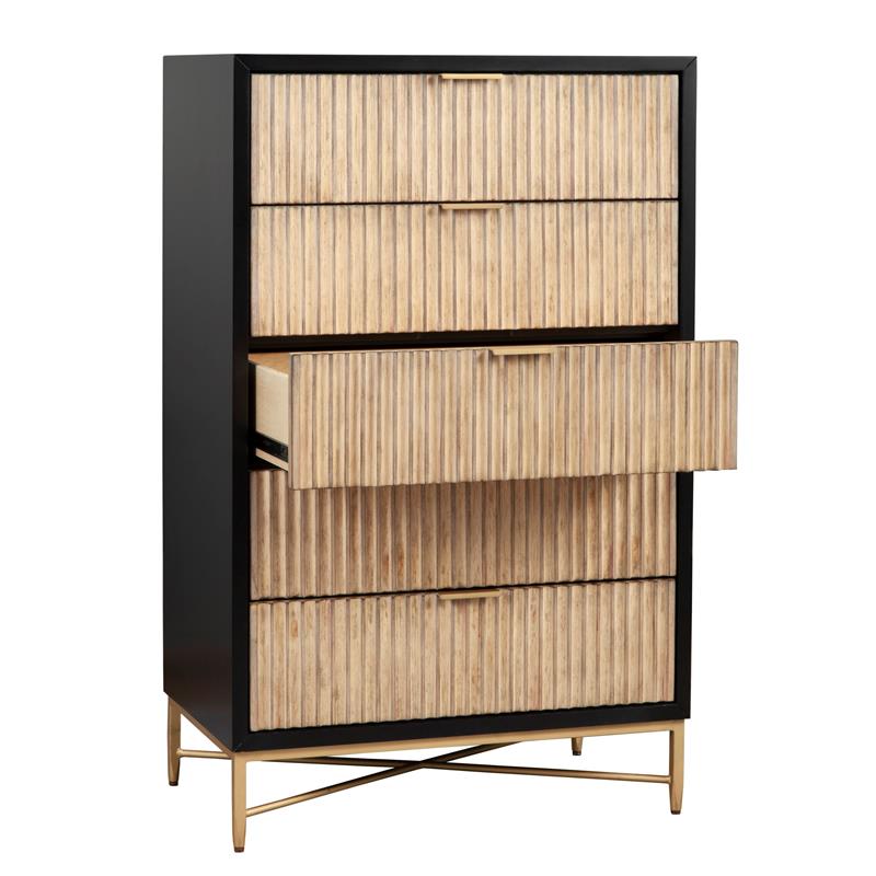 Home Square 3-Piece Set with Larsen 3 Drawer Chest & 5 Drawer Chest & Nightstand