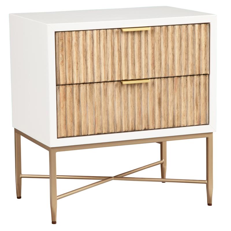 Home Square 2-Piece Set with 5 Drawer Chest & 2 Drawer Nightstand in White