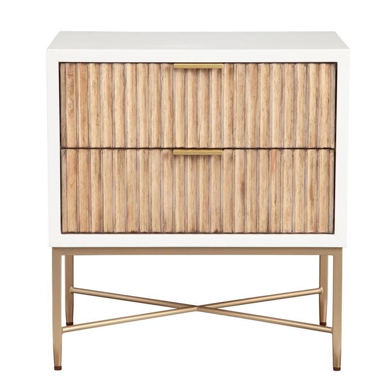 Home Square 2-Piece Set with 5 Drawer Chest & 2 Drawer Nightstand in White