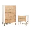 Home Square 2-Piece Set with 5 Drawer Chest & 2 Drawer Nightstand in White