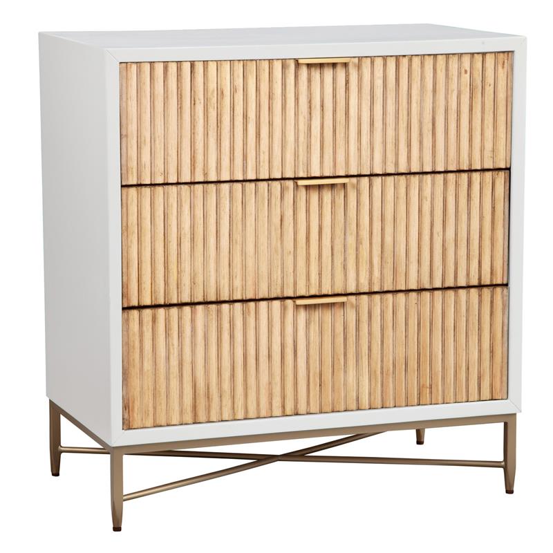 Home Square 2-Piece Set with 3 Drawer Chest & 2 Drawer Nightstand in White