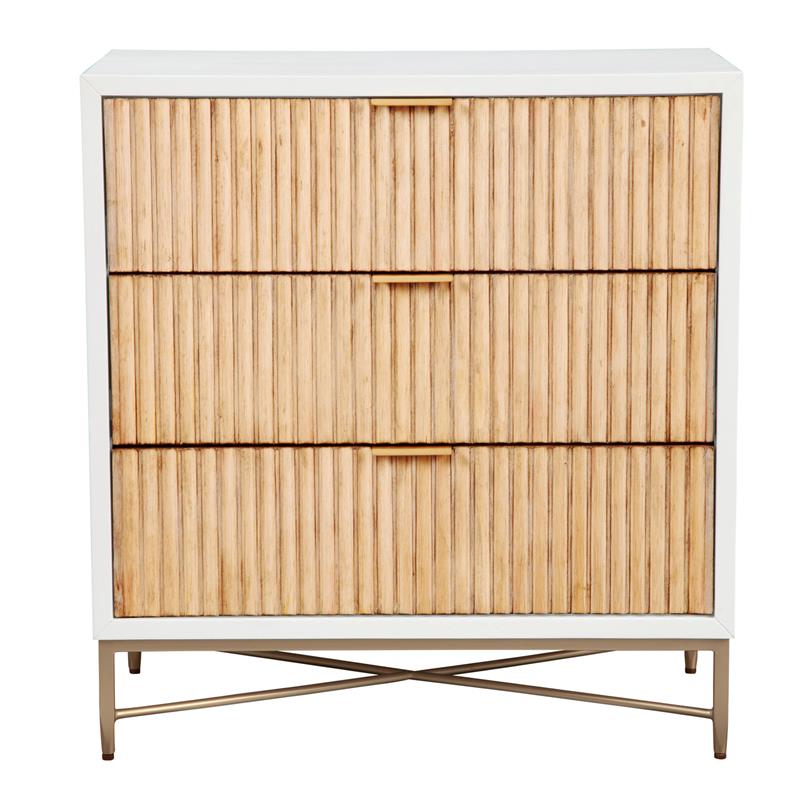 Home Square 2-Piece Set with 3 Drawer Chest & 2 Drawer Nightstand in White