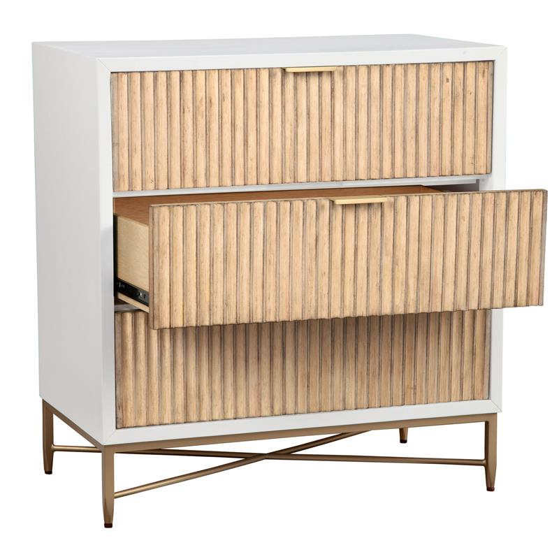Home Square 2-Piece Set with 3 Drawer Chest & 2 Drawer Nightstand in White