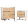 Home Square 2-Piece Set with 3 Drawer Chest & 2 Drawer Nightstand in White