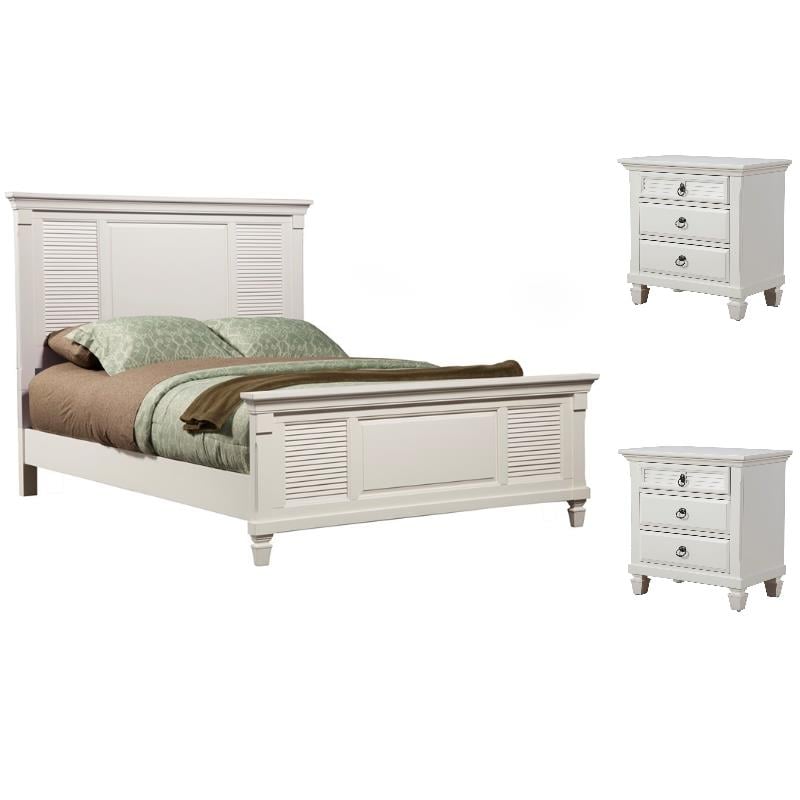 Home Square 3-Piece Set with Winchester 2 Nightstands & Queen Panel Bed